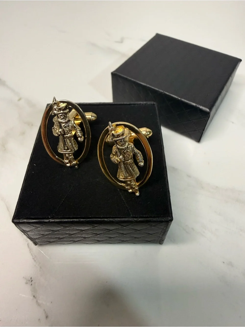 Gold Tone Figure Cufflinks